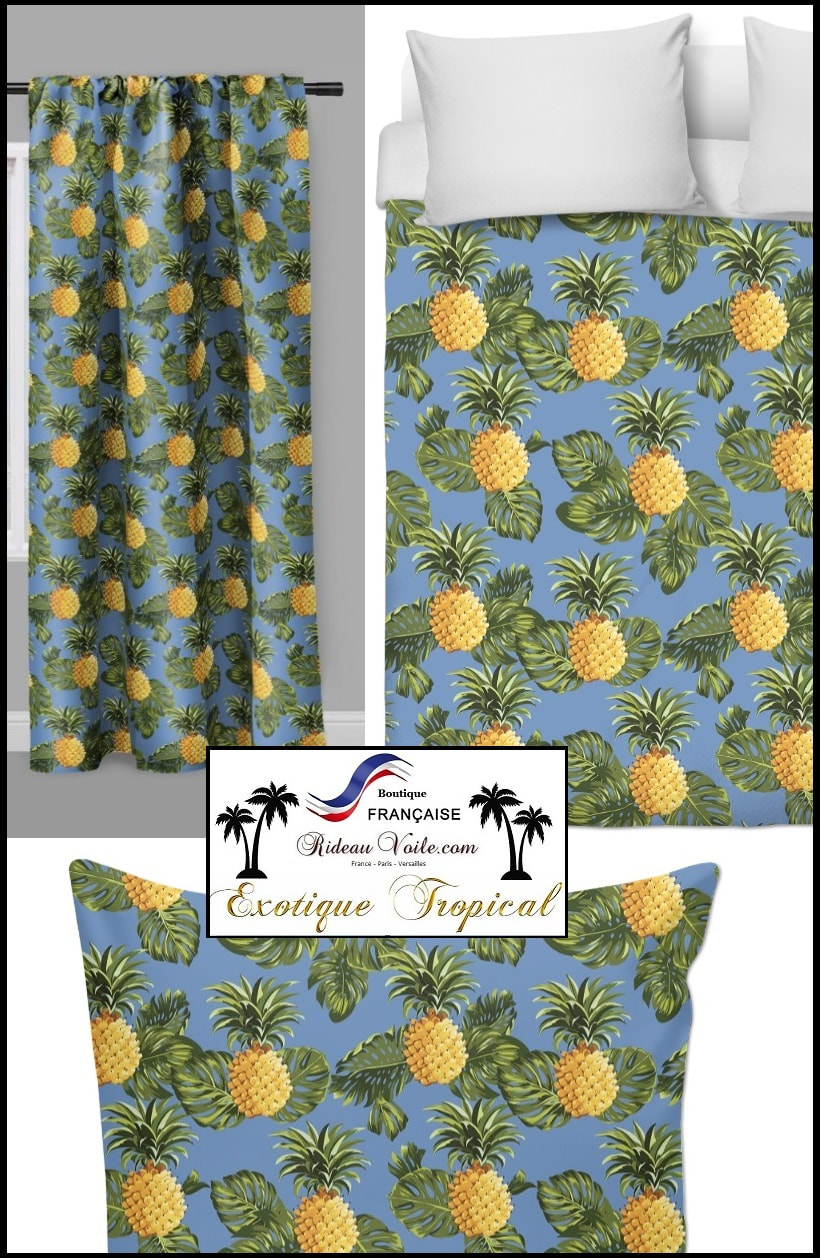 tissu textile au mètre boutique en ligne Paris France Versaille motif imprimé exotique tropical ethnique fleur plante oiseau feuille