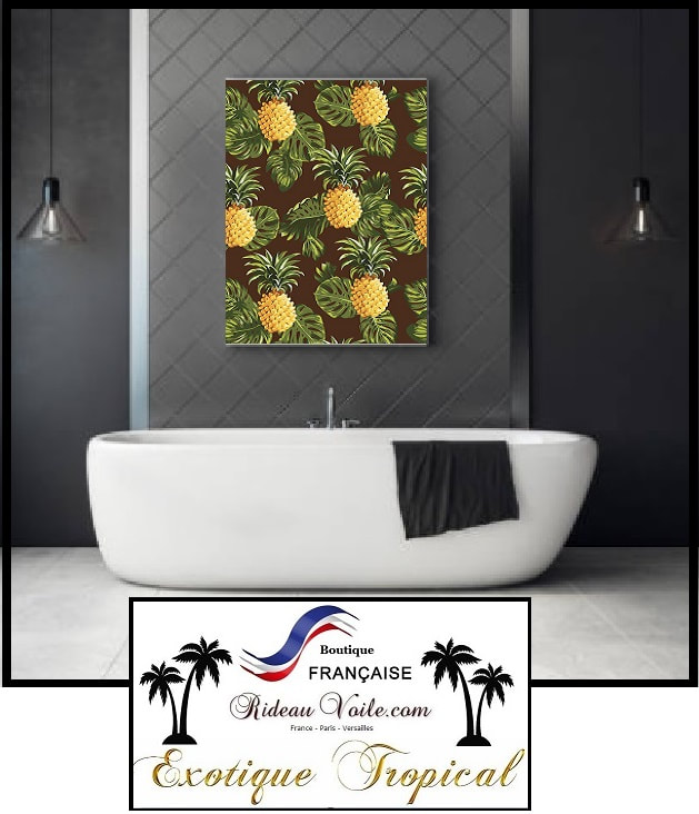 bananier tissu textile au mètre boutique en ligne Paris France Versaille motif imprimé exotique tropical ethnique fleur plante oiseau feuille