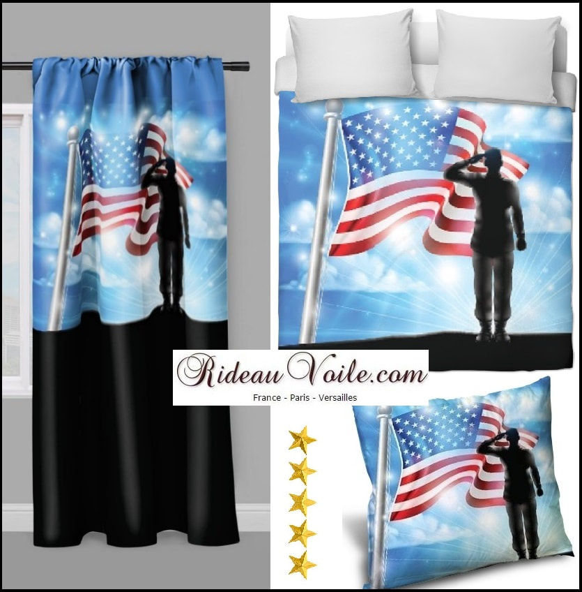 rideau rideaux statut de la liberté usa tissu tissu textile ameublement décoration motif imprimé USA états unis Amérique américain drapeau ville new york