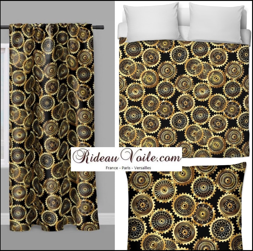 Decorating room upholstery pattern Steampunk rideau tissu mètre couette fabrics drapes Photo