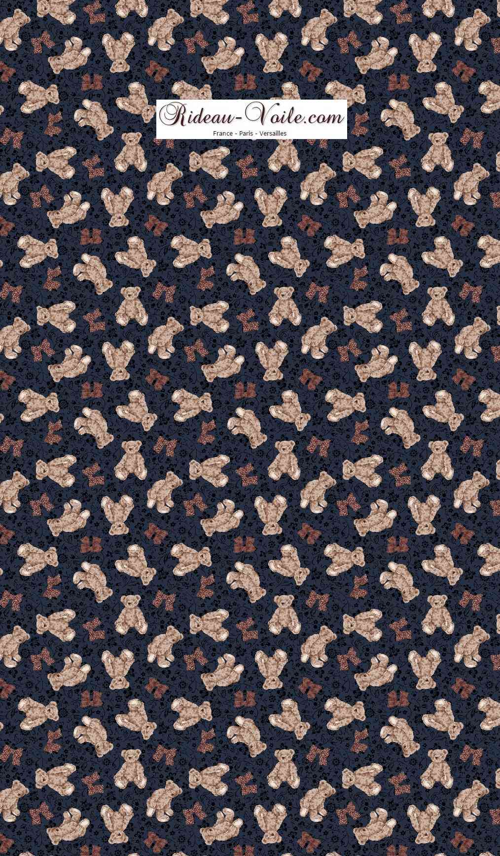Photo coussin Tissu imprimé personnalisé, sur mesure rideau motif ours ourson nounours pour enfant bébé décoration