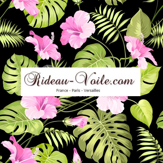 motif imprimé tissu style exotique tropicale fleur feuille