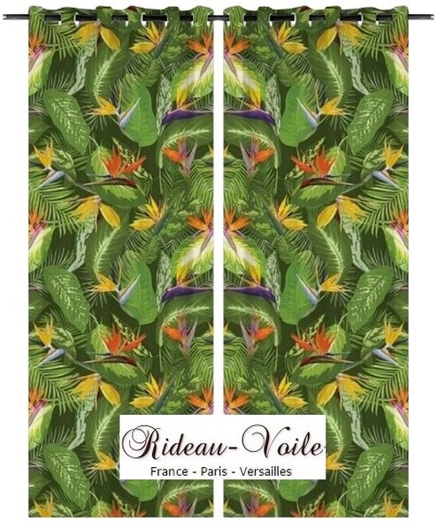 grande feuille palmier bananier fleur hibiscus tissu textile motif exotique feuille plante tropical afrique ethnique au mètre ignifugé occultant