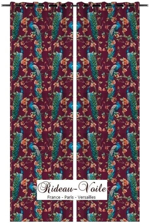 ameublement textile haut gamme Paris tissu motif imprimé exotique tropicale animal oiseau plante fleur feuilles au mètre rideau