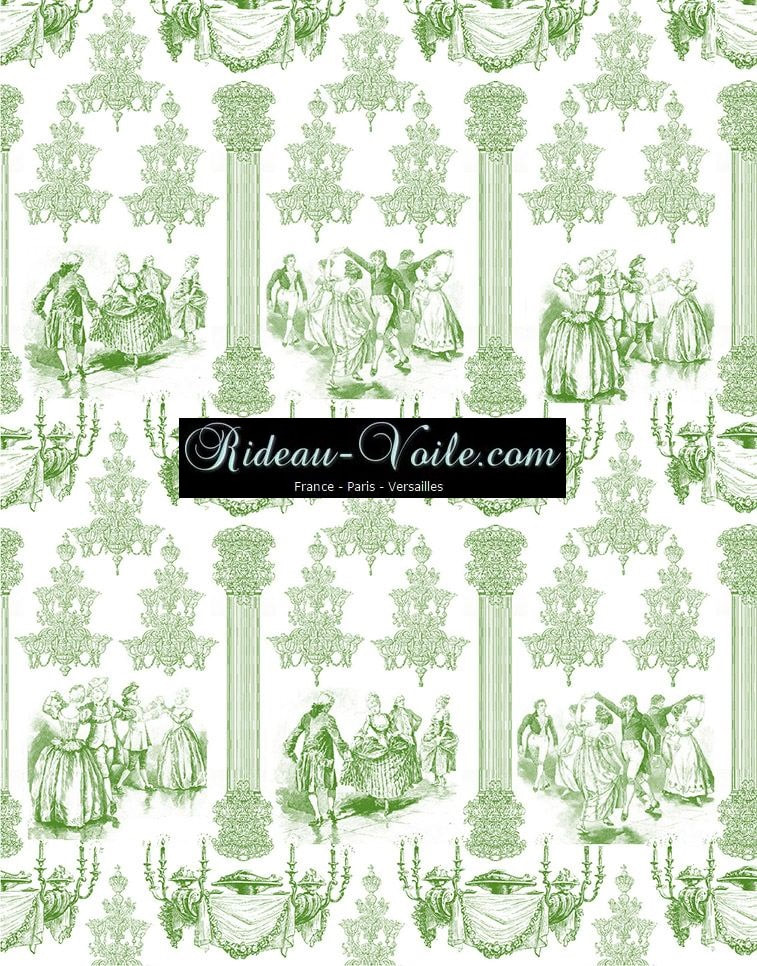 vert tissu ameublement style Empire Toile de Jouy au mètre sur mesure rideau coussin couette abat-jour tapisserie décoration papier-peint