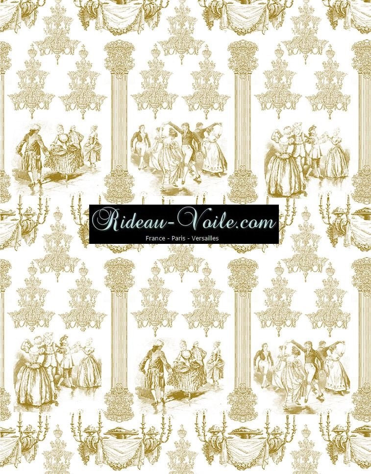 or Paris Versailles tissu ameublement style Empire Toile de Jouy au mètre sur mesure rideau coussin couette abat-jour tapisserie décoration papier-peint