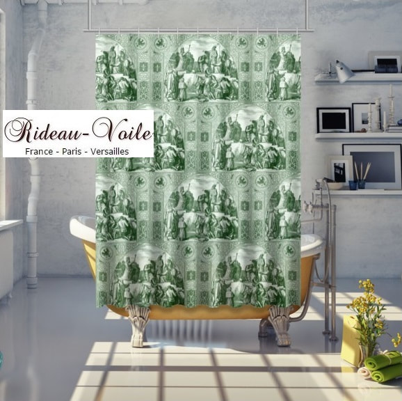 Toile de jouy tissu motif imprimé ameublement décoration tapisserie linge de maison housse coussin couette rideau abat-jour fauteuil luxe rideau douche