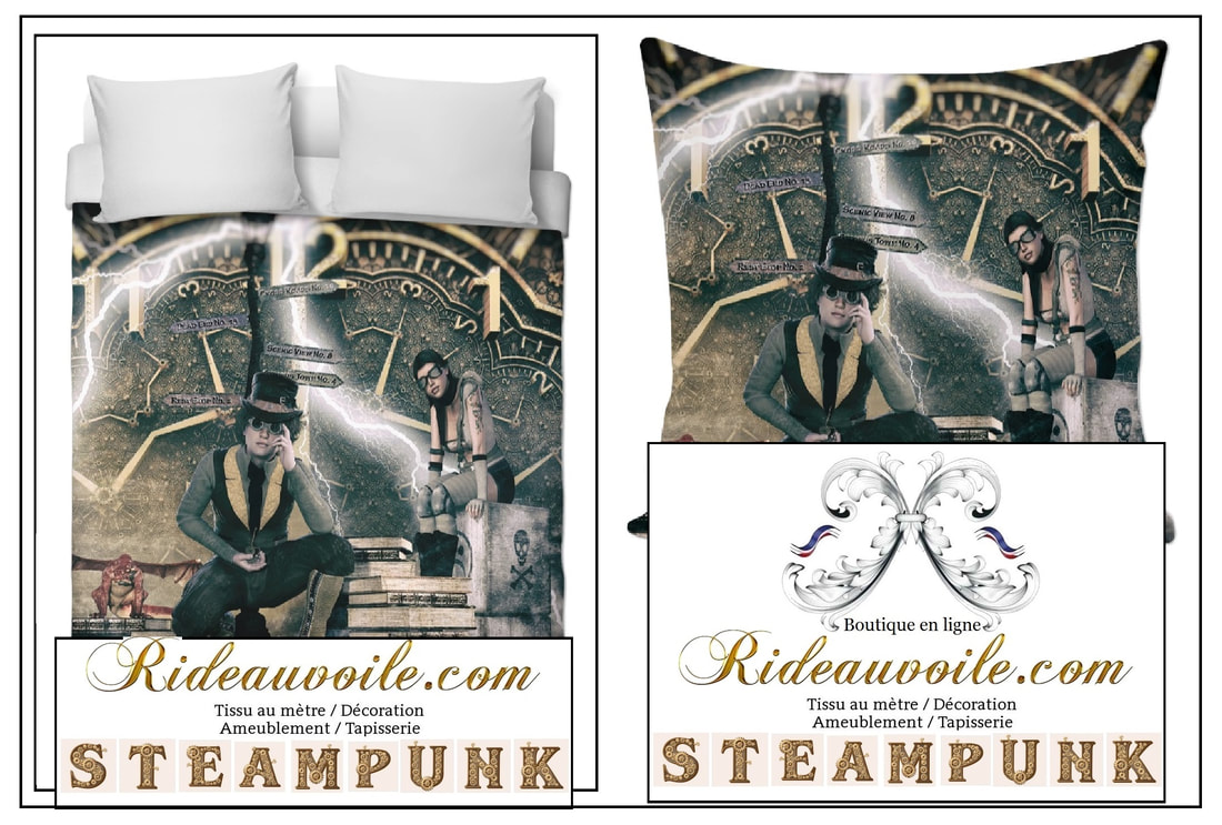 Photo Decorating room upholstery pattern Steampunk rideau tissu mètre couette fabrics drapes