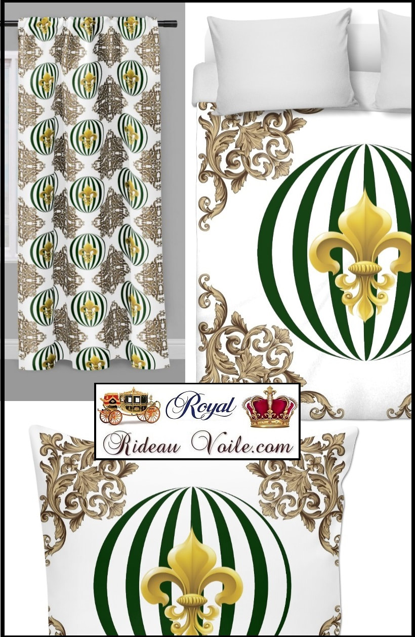 tissu ameublement décoration finition oeillet barre d'attache #finition #rideau #oeillet #confectionsurmesure #styleEmpire #fleurdelys #baroque