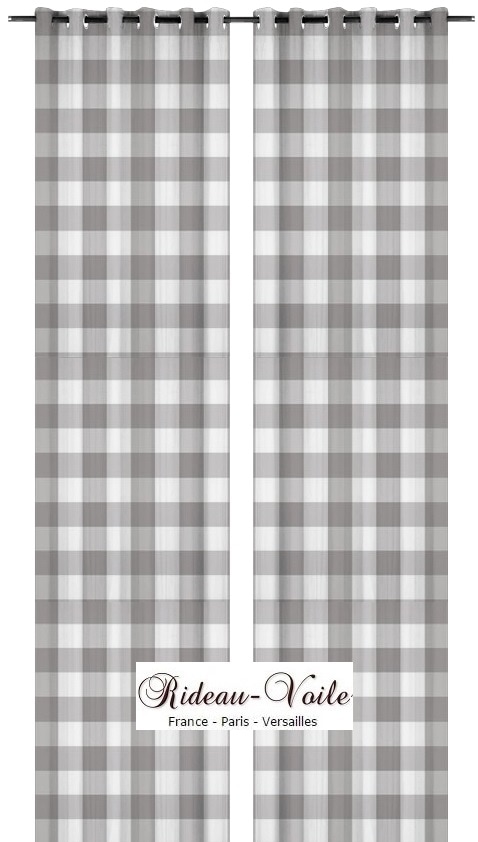 gris blanc rideau carrés carreaux vichy rideaux au mètre tissu ameublement motif imprimé