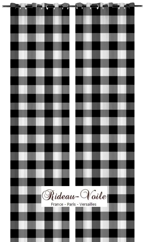 noir blanc rideau carrés carreaux vichy rideaux au mètre tissu ameublement motif imprimé