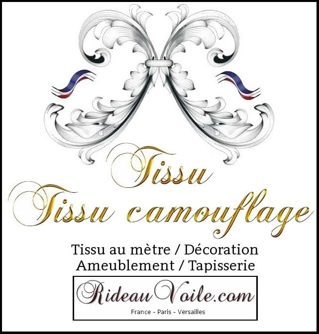 couette duvet coussin housse sur mesure tissu camouflage militaire décoration fauteuil tapisserie luxe Paris Versailles France