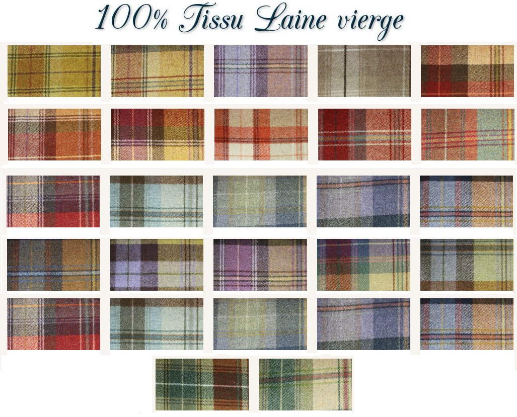 Tissu laine vierge au mètre pour la décoration ameublement tapisserie siège, rideau, coussin et plaid.