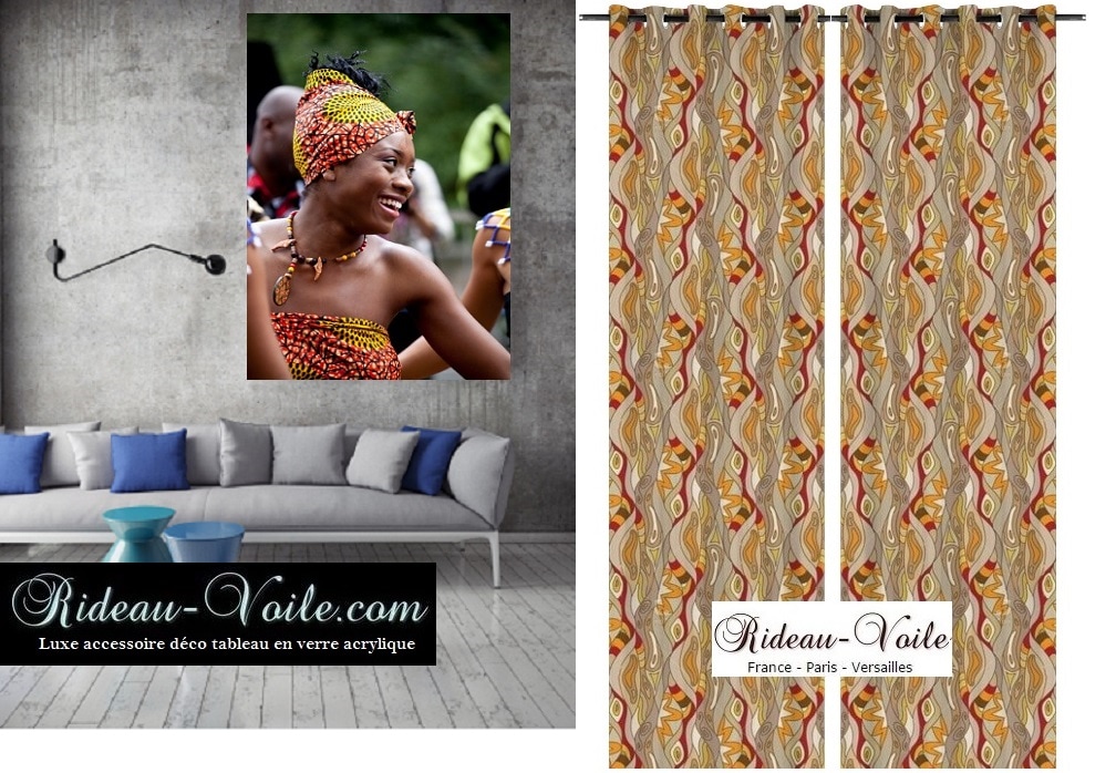 coussin couette rideau tableau déco décoration d'intérieure style exotique tropical africain motif imprimé ambiance ethnique chic sur mesure tapisserie murale