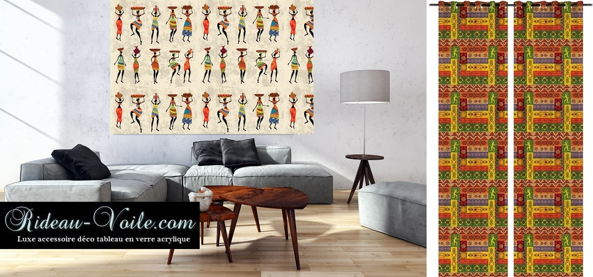XXL grand large dimension coussin couette rideau tableau déco décoration d'intérieure style exotique tropical africain motif imprimé ambiance ethnique chic sur mesure tapisserie murale