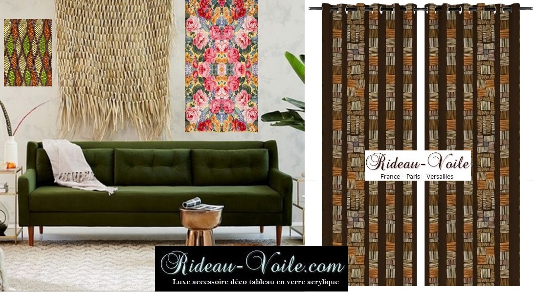 tableau rideau déco décoration d'intérieure style exotique tropical africain motif imprimé ambiance ethnique chic