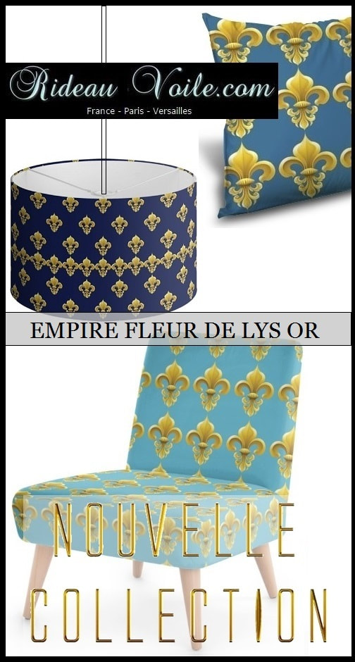 Photo tissu motif style Empire fleur de lys