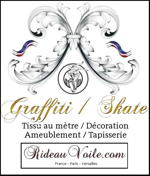 TISSU DÉCORATION AMEUBLEMENT ADO GRAFFITI SKATE MÈTRE RIDEAU COUETTE SUR MESURE#rideau#tissu#graffiti#motif#mètre#fabrics#meter#decor#drapes#curtain#duvet#cover#