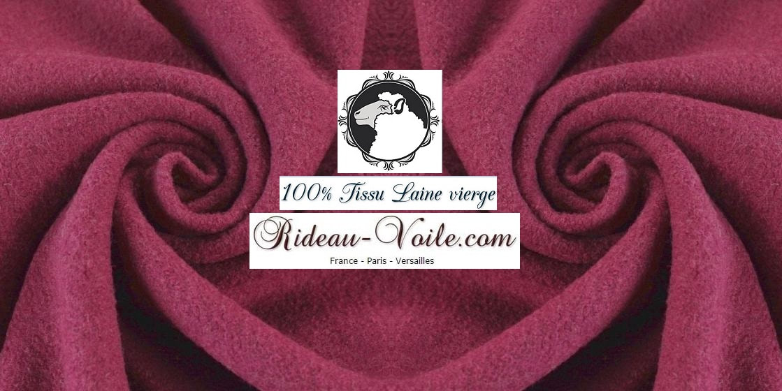 rose fushia tissu texture matière rideau plaid au mètre laine vierge ameublement décoration tenture sur mesure