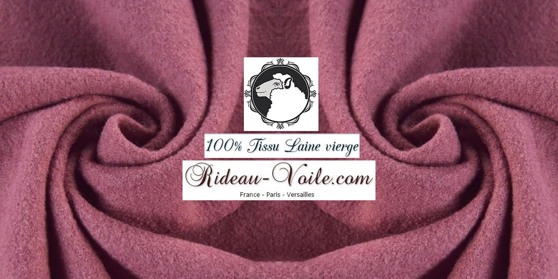 rose tissu texture matière rideau plaid au mètre laine vierge ameublement décoration tenture sur mesure