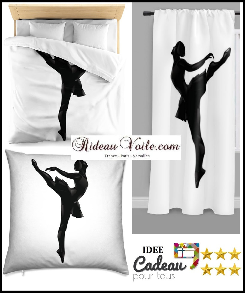 rideau sur mesure avec motif imprimé danseuse étoile ballet classique saut danse