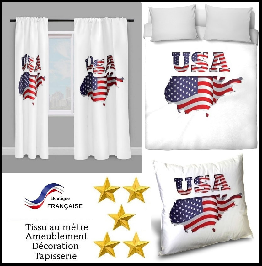 statut de la liberté usa tissu tissu textile ameublement décoration motif imprimé USA états unis Amérique américain drapeau ville new york 