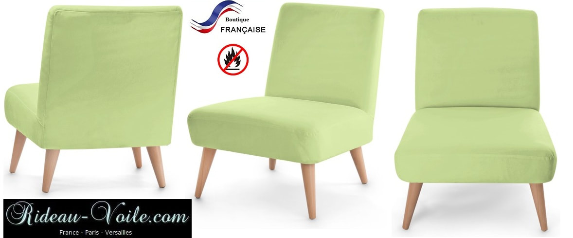 vert anis ameublement meuble mobilier entreprise cabinet fauteuil d'appoint petit adorable siège assise chaise tapisserie tissu suédine lampe abat-jour lampadaire tissu uni pro non feu ignifugé velours ras