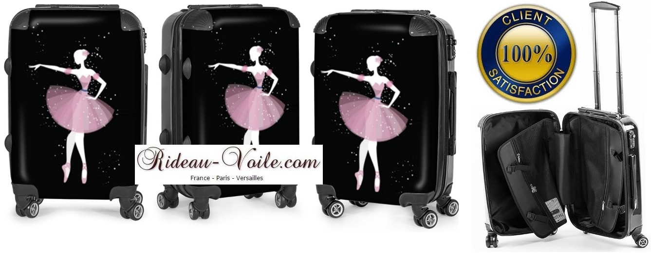 motif danseuse étoile ballerine ballerina tissu textile classique opéra imprimé valise à roulettes
