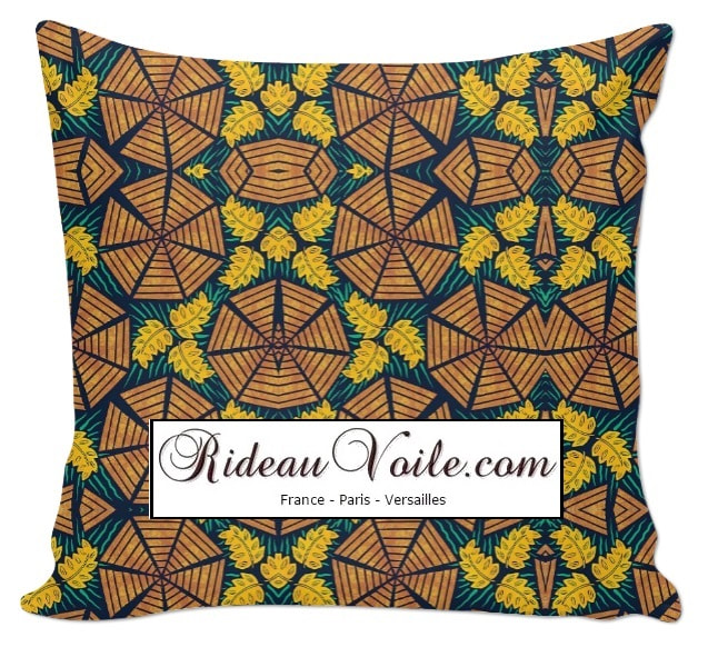 tissu textile motif imprimé pagne wax style africain Afrique kente bazin bogolan au mètre décoration ameublement housse coussin