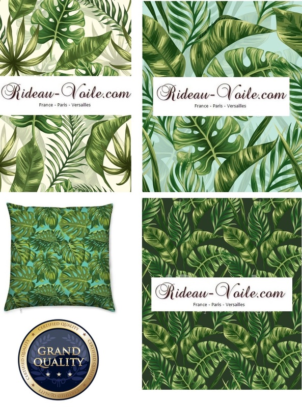 motif feuille feuillage vert exotique style tropicale tissu