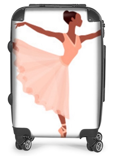 tissu motif imprimé daseuse étoile ballet opéra classique valise à roulette tutu