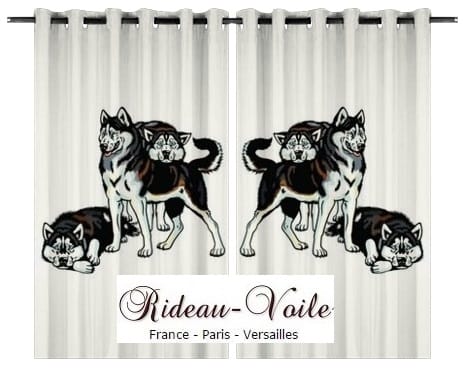 chien de traineau rideau avec motif chien imprimé chiens toutous chiots animal animaux 