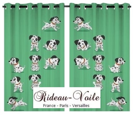 rideau avec motif chien imprimé chiens toutous chiots animal animaux dalmatien