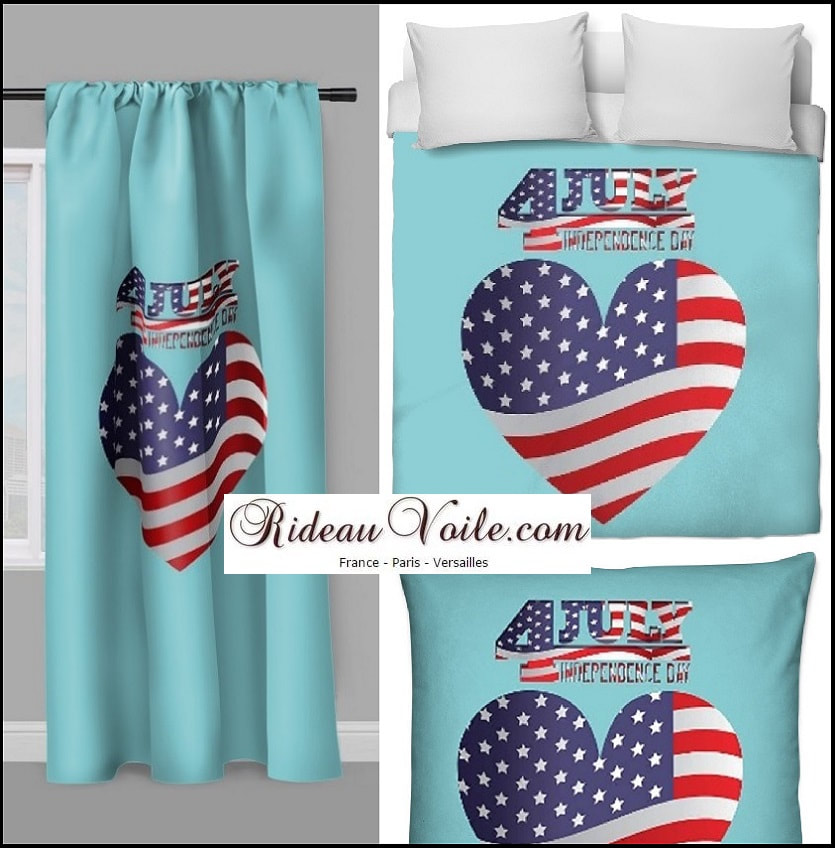 Rideaux tissus motif flag fabrics upholstery design tissus États-Unis United States of America motif usa