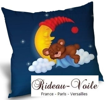 Photo coussin Tissu imprimé personnalisé, sur mesure rideau motif ours ourson nounours pour enfant bébé décoration