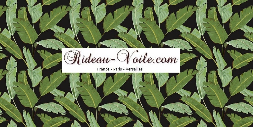 bananier large tissu textile au mètre boutique en ligne Paris France Versaille motif imprimé exotique tropical ethnique fleur plante oiseau feuille