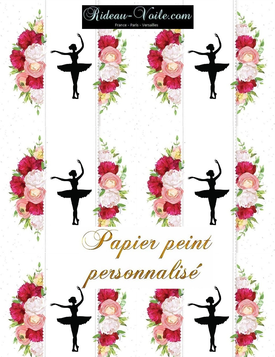 pointe satin rose brillant tissu danseuse danseur motif textile couette rideau coussin fleur fleuris floral bouquet vallerine clasique danse papier peint déco