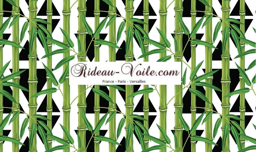 géométrique triangle noir blanc vert tissu textile au mètre boutique en ligne Paris France Versaille motif imprimé exotique tropical ethnique fleur plante oiseau feuille