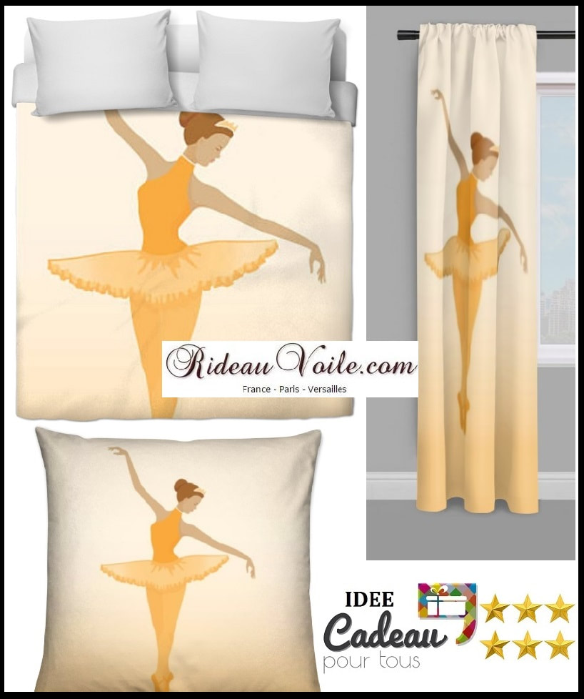 hausson point satin rideau tissu ameublement imprimé Opéra danseuse étoile ballet silhouette danse classique housse de couette coussin design original enfant motif 