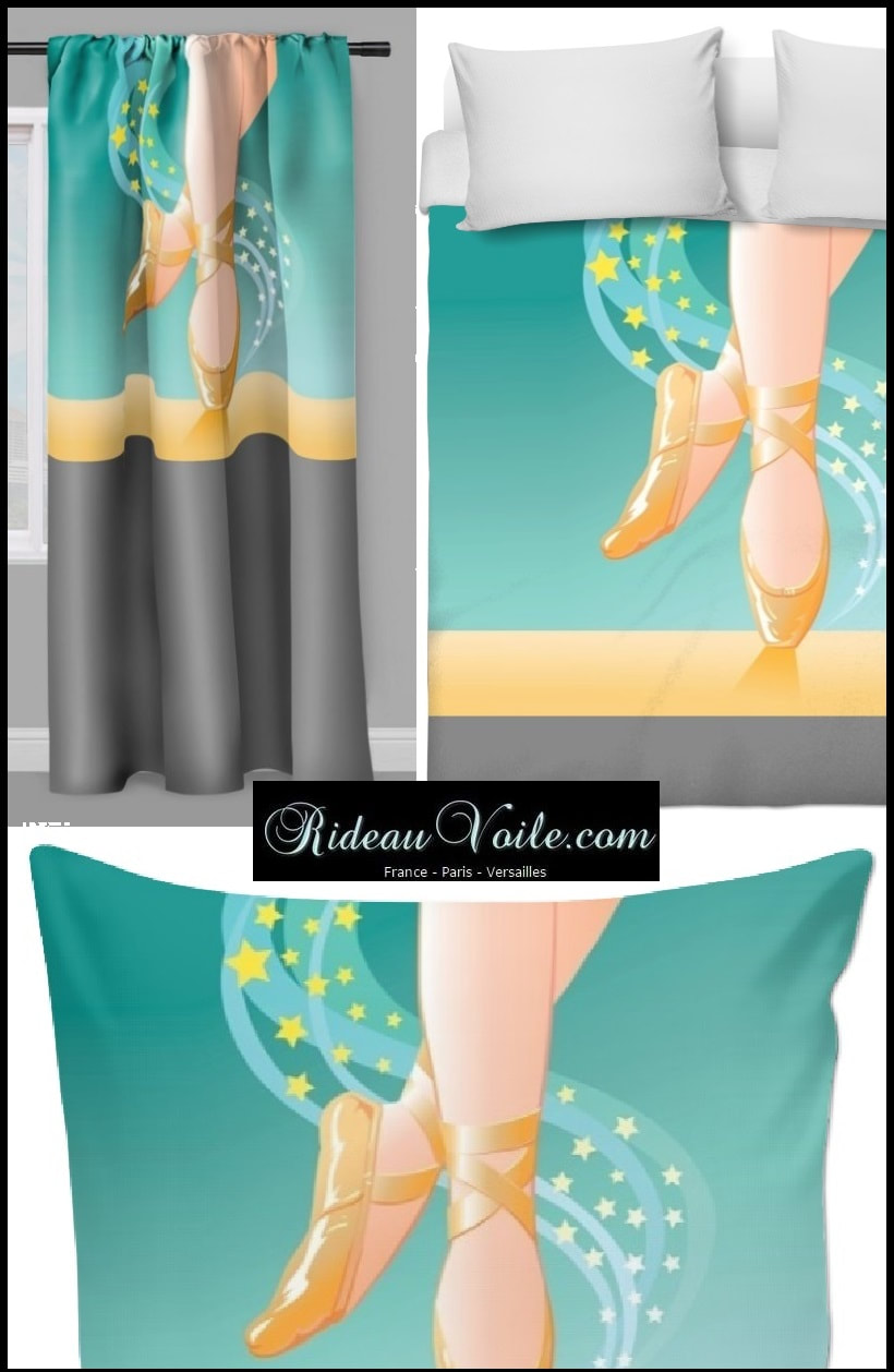 jupon dentelle blanche danseuse classique jambe chausson pointe satin couleur corail rideau tissu motif imprimé fille cadeau