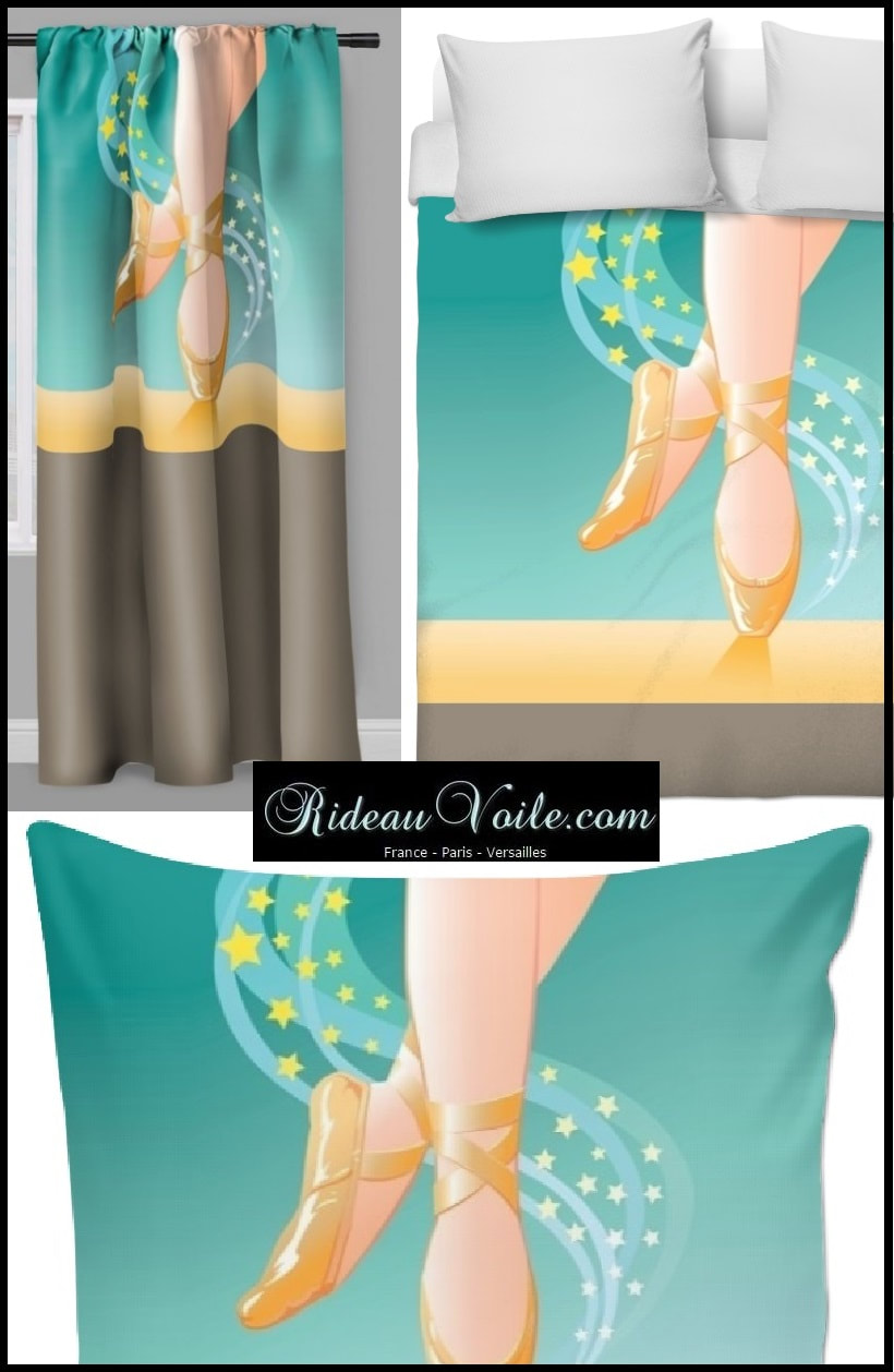 rideau sur mesure avec motif imprimé danseuse étoile ballet classique