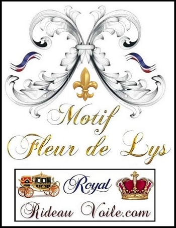 tissu noir or motif emblème fleur de Lys tissu style empire royal France