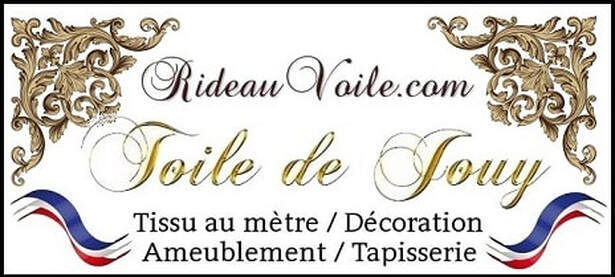 Boutique Toile de Jouy tissu au mètre pour rideau, couette, boutis, édredon, tapisserie siège.  Ameublement décoration Paris Versailles.