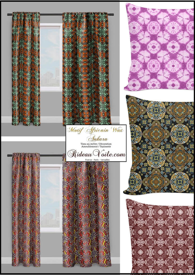 TISSU AMEUBLEMENT DÉCORATION TEXTILE PAGNE WAX AFRICAIN MOTIF ANKARA IMPRIMÉ ETHNIQUE TROPICAL fabrics meter upholstery tapestry decorationg home tessuti stoff drapes curtain vorhang