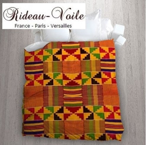 ghana kente bazin housse de couette sur mesure tissu textile ameublement literie chambre exotique tropicale décoration motif africain