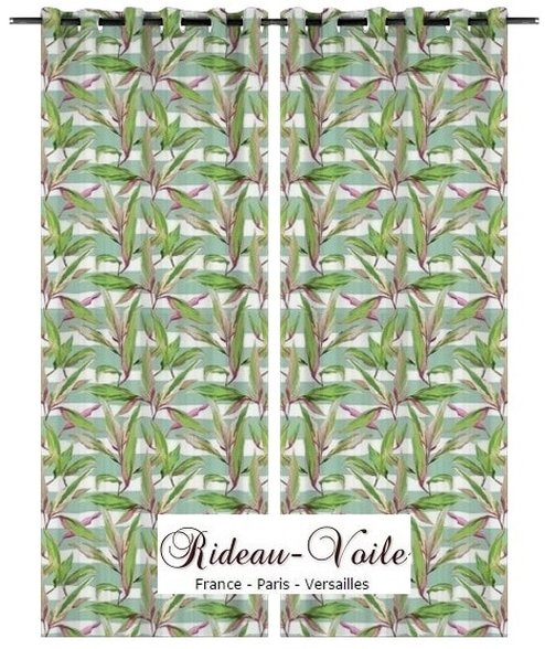 textile haut gamme Paris tissu motif imprimé exotique tropicale animal oiseau plante fleur feuilles au mètre rideau bambou bananier