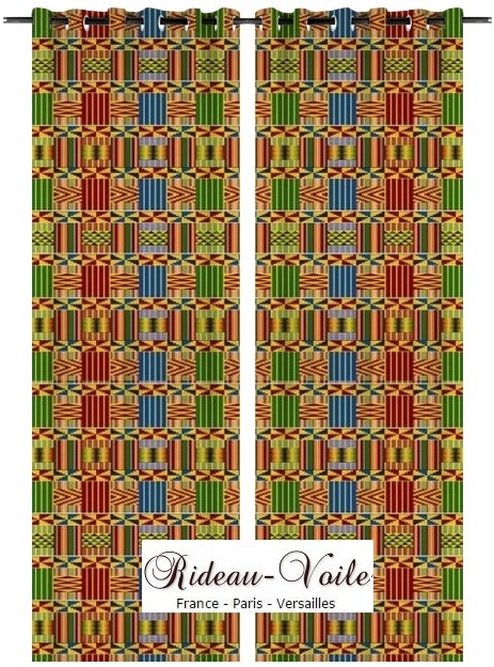 style kente ghana ornement tribal ethnique exotique tropical tissu style pagne africain ankara wax  rideau au mètre Afrique traditionnel art