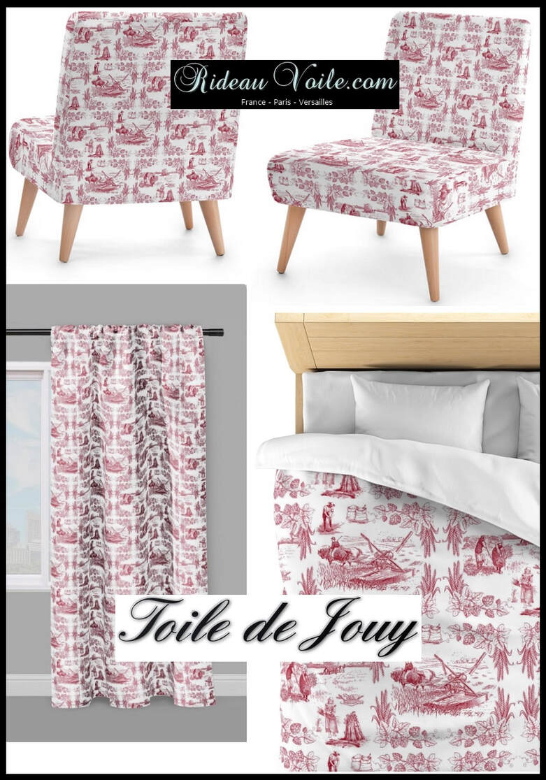 tissu ameublement décoration tapisserie #Toiledejouy #frenchcountryfabrics toile de jouy rideau drapes curtain upholstery