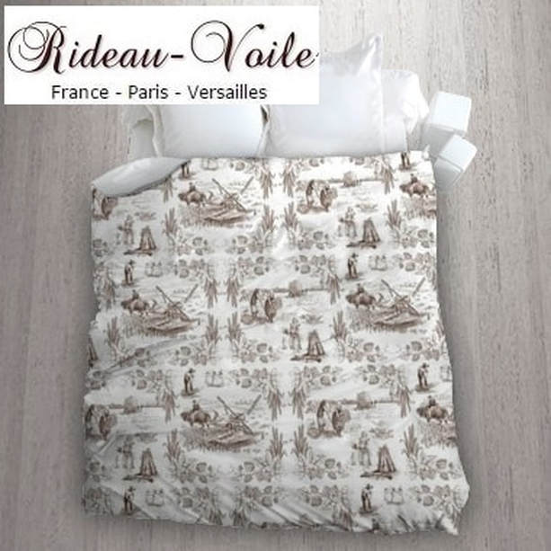 Toile de Jouy tissu au mètre ameublement textile Paris Versailles Yvelines decoration french pattern haut gamme housse de couette