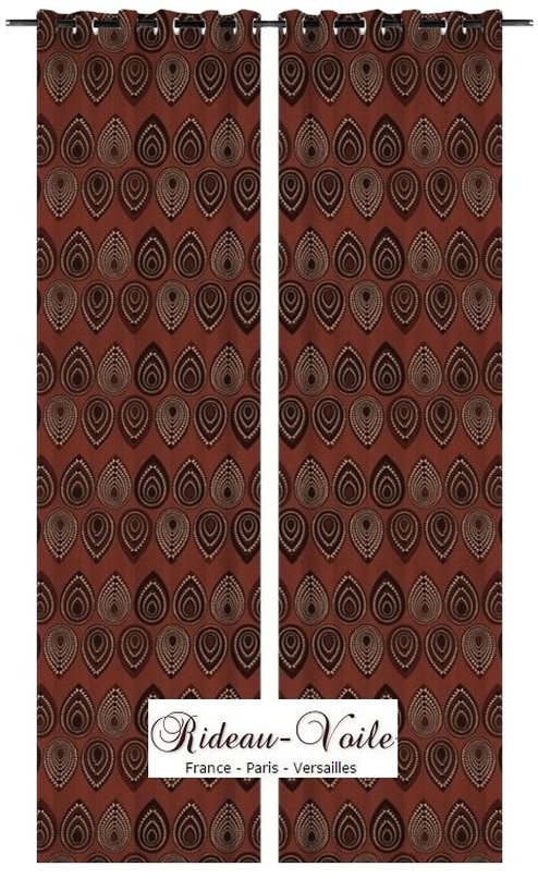marron ornement tribal ethnique exotique tropical tissu style pagne africain ankara wax  rideau au mètre Afrique traditionnel art